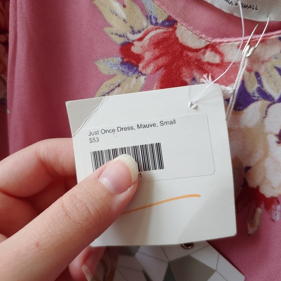 Paper Crane Floral Print Sleeveless A-Line Ruffle Mini Dress Pink Small - Picture 7 of 8